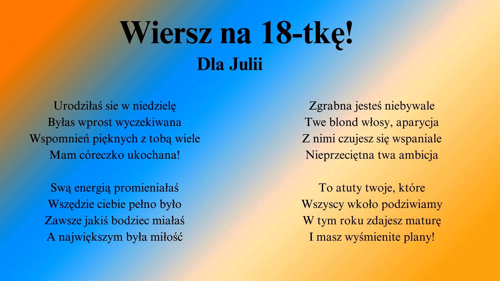 Podziękowania dla rodziców - Wiersze na zamówienie Andrzej Waleński - Atrakcje na wesele - photo - 14