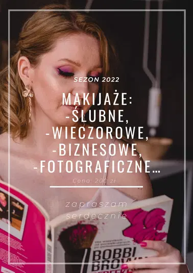  `Kobieta z makijażem ślubnym przeglądająca książkę Bobbi Brown, usługi makijażowe w sezonie 2022` 