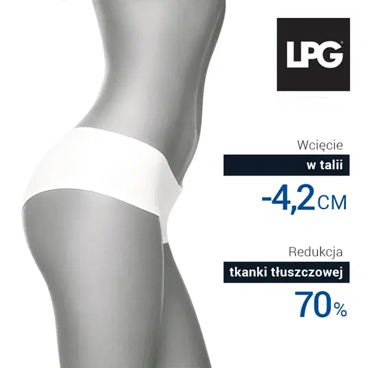  Kobieta w bieliźnie, wyniki zabiegu LPG, redukcja tłuszczu, wcięcie w talii 4,2 cm, zmniejszenie tkanki tłuszczowej o 70%. 