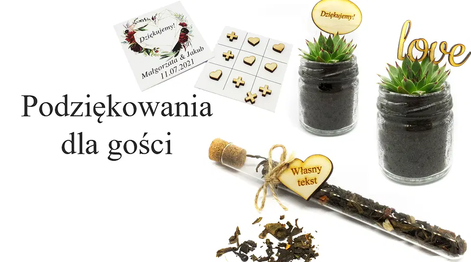  Podziękowania dla gości weselnych – rośliny w słoiku, gry planszowe i oryginalne upominki. 