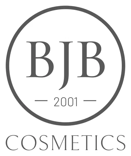  Logo BJB Cosmetics 2001 w okręgu, elegancki design. 